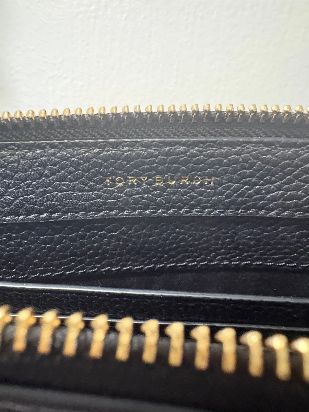 Tory Burch Black Leather Crossbody with Gold Logo Chain